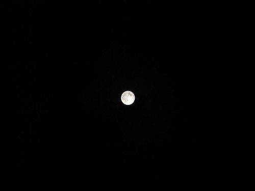 on a night with a full moon and RICOH R10