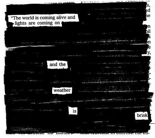 newspaper blackout poem