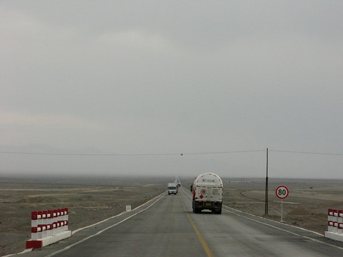 Endless, featureless desert east of Shanshan, Xinjiang, China