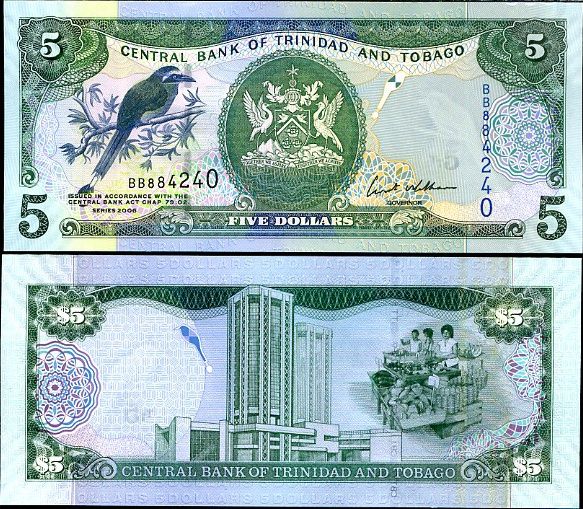 Trinidad & Tobago 5 dollars Banknote 2006
