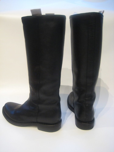 black flat boots. Scrunch Flat Boot (BLACK