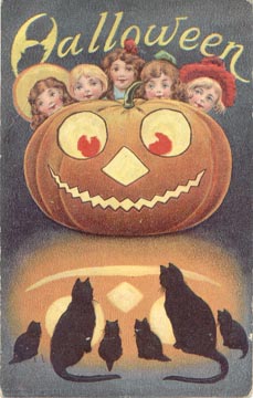 Halloween Pumpkin Black Cats (by senses working overtime)
