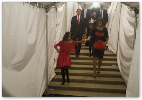 Obama and Family Head to Acceptance Speech