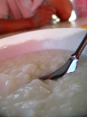 Fresh yoghurt in Huangtian, Xinjiang Province, China