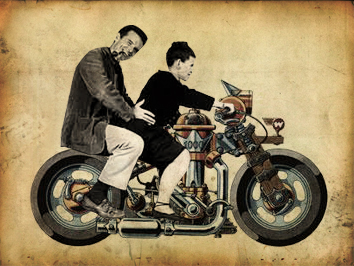Eamespunk motorcycle