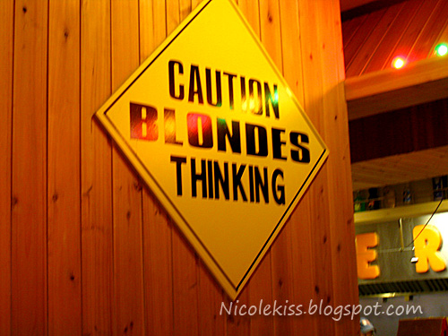 caution blonde thinking