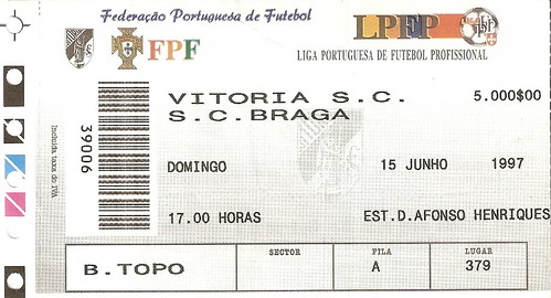 Jogo Vitoria de Guimarães vs Sporting de Braga