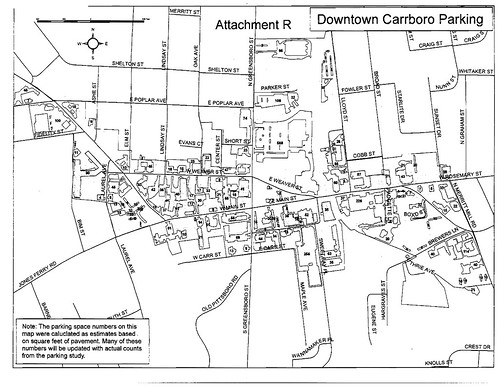 Downtown Carrboro Parking Map