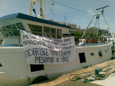 Fiumicino Fishermen on strike