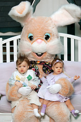 Twins with the Easter Bunny