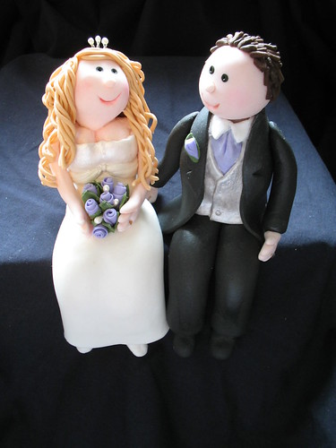 Bride and Groom fondant wedding cake topper 