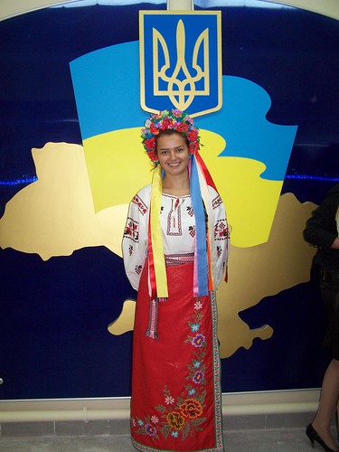 A girl in traditional  Ukrainian clothing
