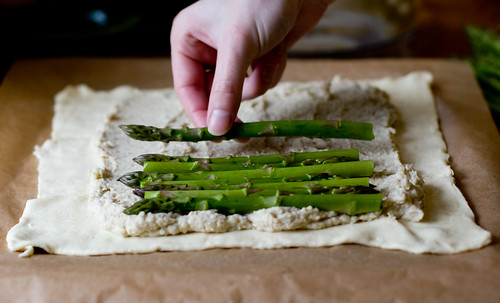 Placing the asparagus