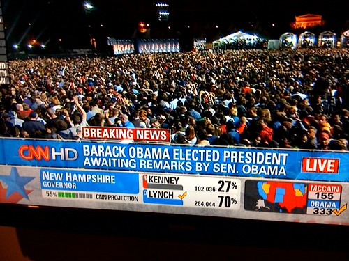 Barak Obama wins the 2008 Presidental election - woot!