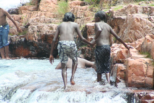 Boys enjoying Buly Rock Hole