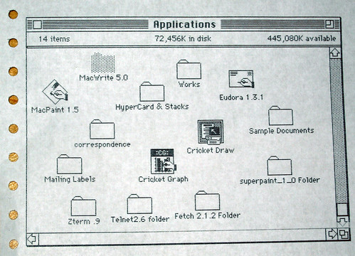 Mac Finder screendump via Imagewriter II printer