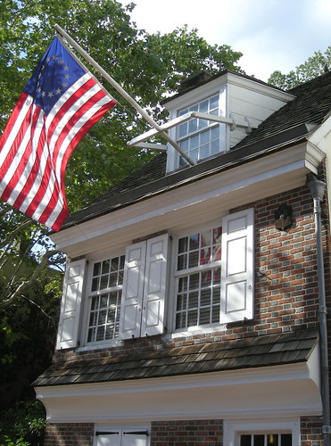 Flag outside Betsy Ross House