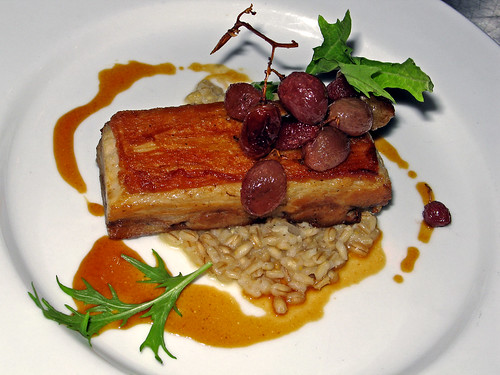 Berkshire Pork Belly with Barley & Oven-dried Grapes