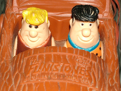 fred flintstone car. Fred Flintstone and Barney