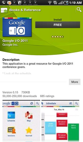 Google I/O app