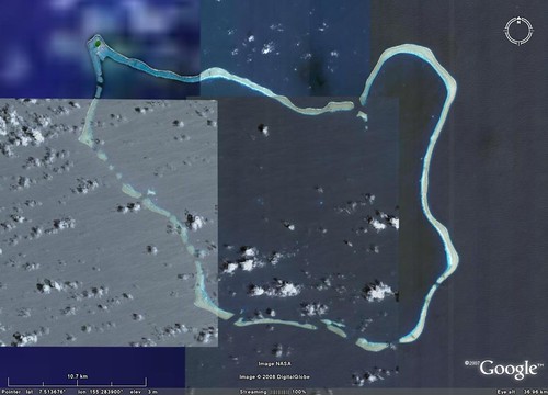 Oroluk Atoll - DigitalGlobe Image From Google Earth (1 cm = 1,500 meters)