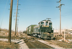 Southbound Belt Railway of Chicago switching local at Hawthorne Junction. Chicago / Cicero Illinois. March 1987.
