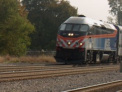 Westbound Metra commuter local. River Grove Illinois. October 2006.