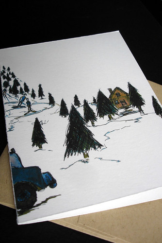 Slopes at the Cabin - Christmas Card