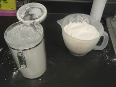 measuring the flour