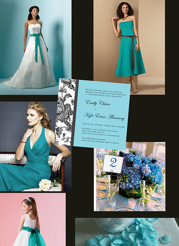 Cool greens with Tiffany blue gives you a cool summer look with an aquatic