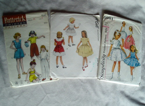 dress patterns for little girls. Set of vintage dress patterns