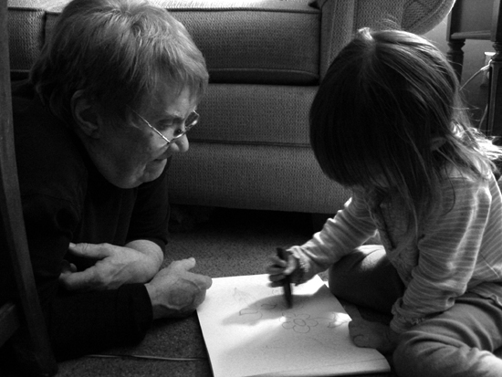 My Mom Watches My Niece Draw (Click to enlarge)
