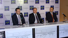 Javier Soriano, vicepresidente de Mercadeo de Telefónica; Alberto Núñez, gerente general de Bess y Douglas Ochoa, gerente de comunicaciones de Telefónica Venezuela. 