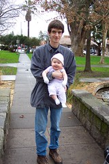 Talia and Daddy in the Sonoma Square