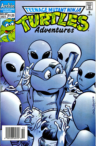 "Teenage Mutant Ninja Turtles Adventures" #49.. cover art by Chris Allan & Ryan Brown [[ Sons of Silence & Donatello ..]]  (( 1993 )) 