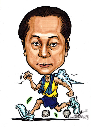 Caricature jogger