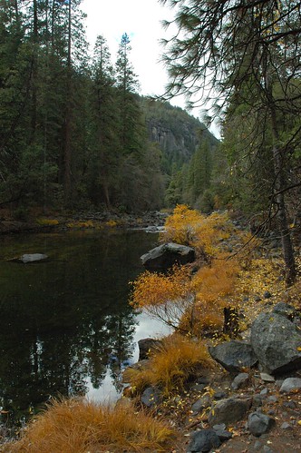 River Fall Colors, trees, rocks, Yosemite National Park, California, USA by Wonderlane