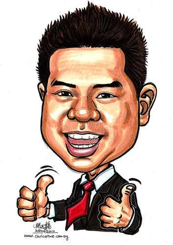 colour caricature of Roy Ngai