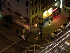 Above the Corner, After Dark (New York, NY) by takomabibelot, on Flickr