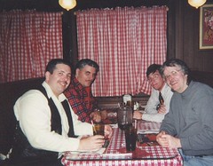 Eddie K and the guys having a pizza outing at Gino's East in Oak Lawn Illinois. ( Gone.) December 2000.