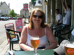 Dot with a Pelforth Blond, France 2008