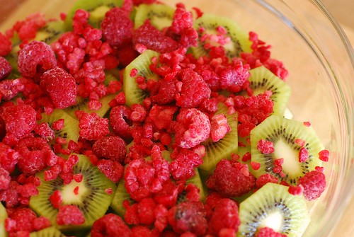 Frozen raspberries.