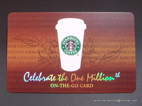 Starbucks台灣統一星巴克 百萬紀念版隨行卡@2009 Feb