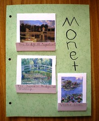 Monet notebooking page front
