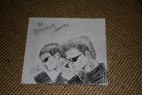 A very quick doodle of the Boondock saints a fantastic movie