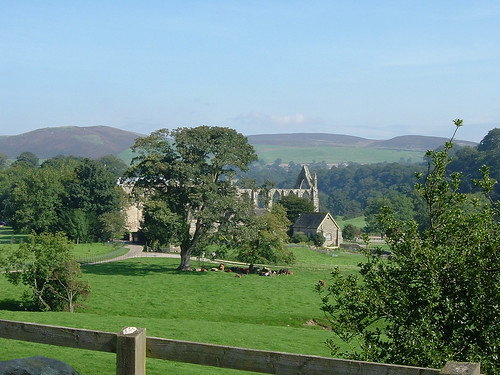 View of Bolton Abbey from the Tea Cottage