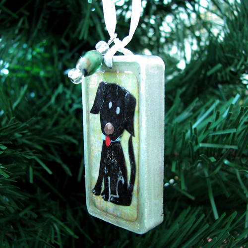 Black Lab Puppy Ornament - Custom Order