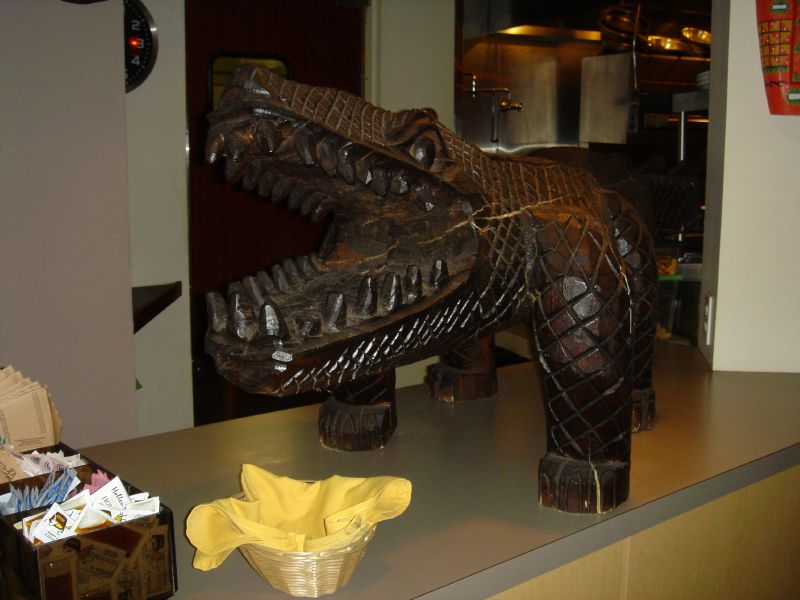 Crocodile carving