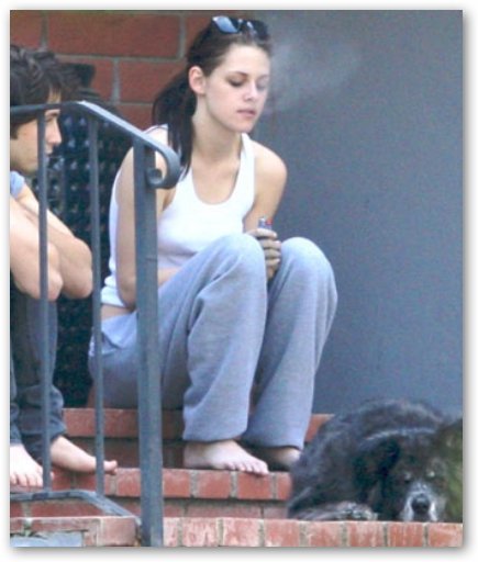 Kristen Stewart Exhales Cloud of Smoke