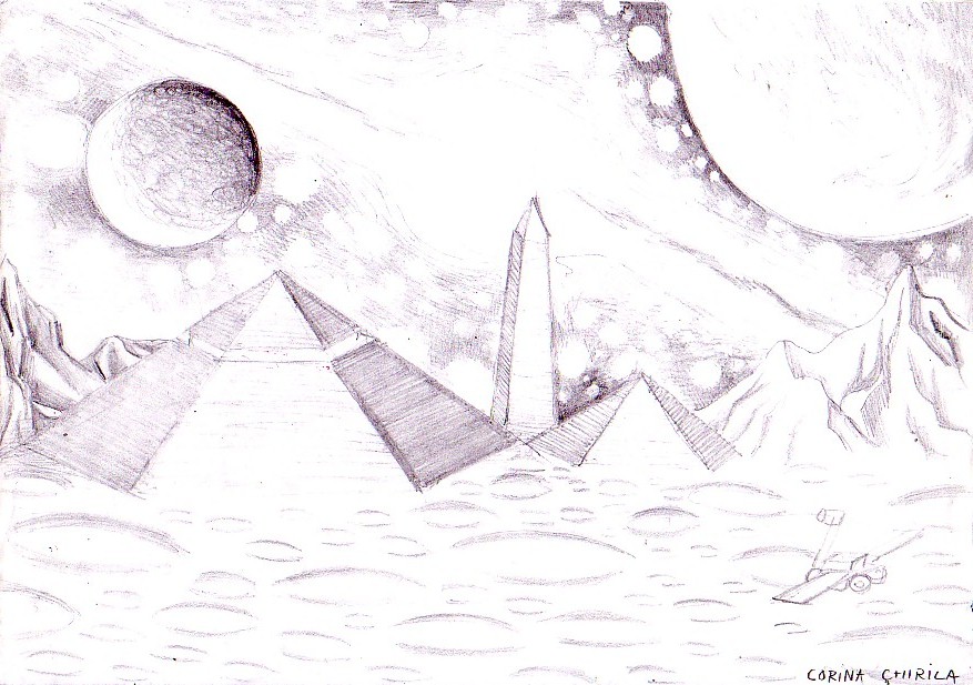 Zona Cydonia de pe Marte, desen